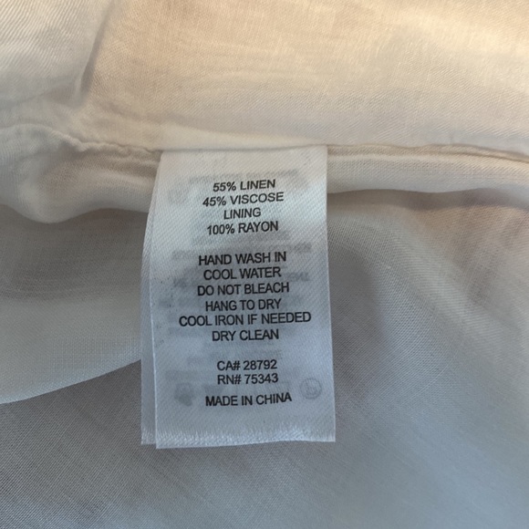 NWOT House of Harlow 1960 Palm Leaf Smock Linen Blend Midi Dress White P… - Picture 12 of 12